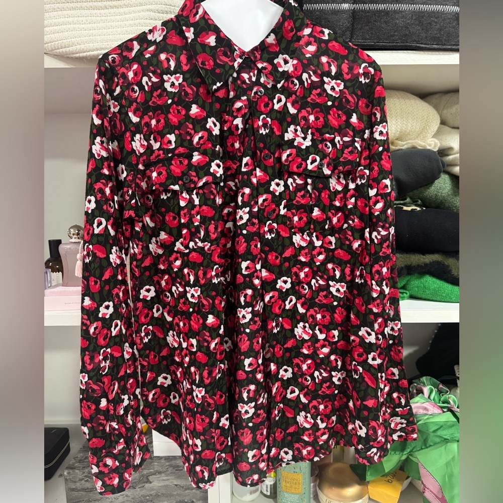 Ralph Lauren Red and White Floral Blouse - Picture 2 of 4